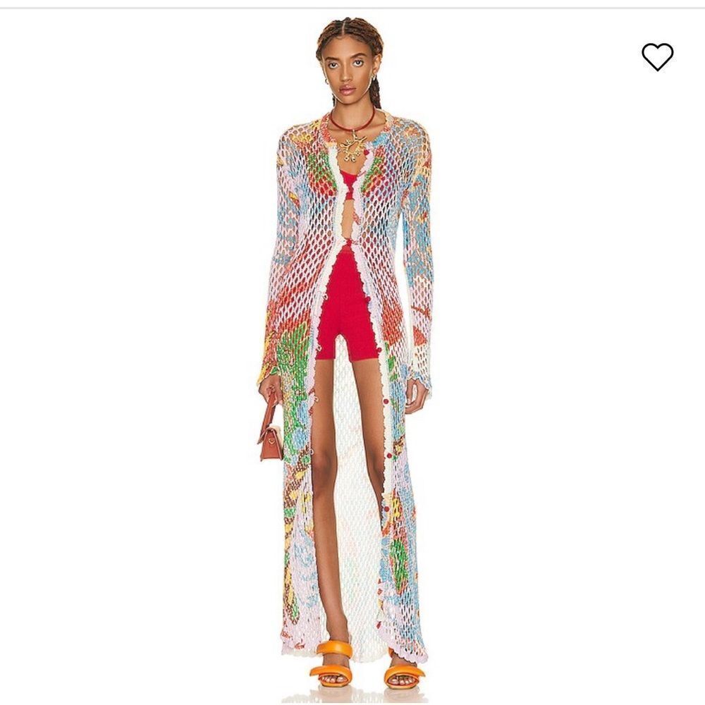 Etro Multicolor Long Open-Front Cardigan
